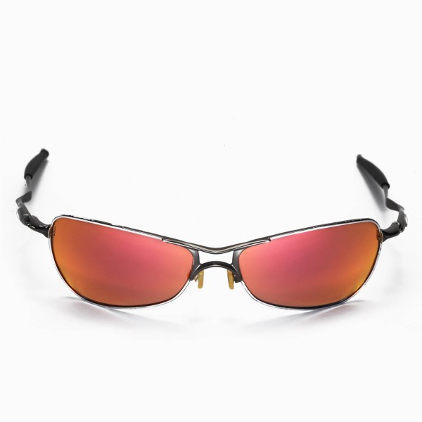 Walleva Fire Red+Ice Blue Polarized Replacement Lenses For Oakley